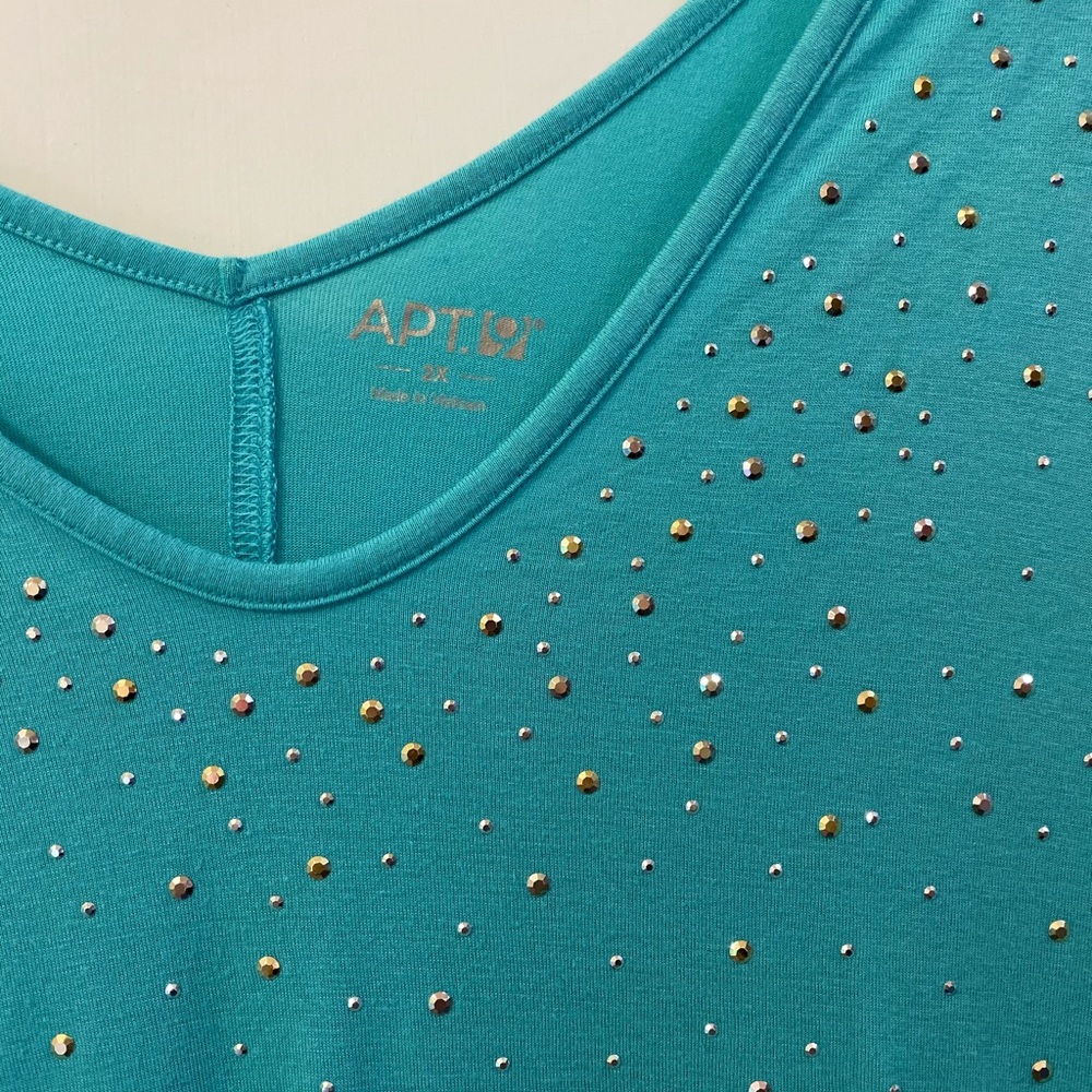 Seafoam green studded shirt